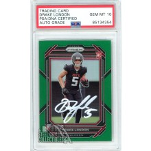 Drake London 2022 Panini Prizm Green Autograph Rookie Card #308 PSA/DNA 10 (White)