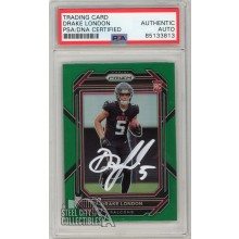 Drake London 2022 Panini Prizm Green Autograph Rookie Card #308 PSA/DNA (White)