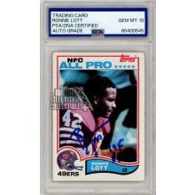Ronnie Lott 1982 Topps "HOF 00" Autograph Card #486 PSA/DNA 10