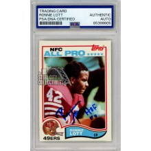 Ronnie Lott 1982 Topps "HOF 00" Autograph Card #486 PSA/DNA