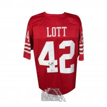 Ronnie Lott Autographed San Francisco Custom Red Football Jersey - BAS COA