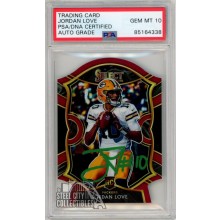 Jordan Love 2020 Panini Select Concourse Maroon Die Cut Autograph Rookie Card #47 PSA/DNA 10 (Green)