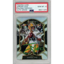 Jordan Love 2020 Panini Select Concourse Silver Autograph RC Card #47 PSA/DNA 10 (Green Ink)