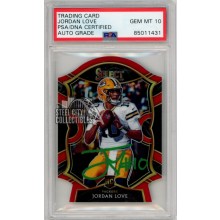 Jordan Love 2020 Panini Select Concourse Red Die-Cut Autograph Rookie Card #47 PSA/DNA 10 (Green)