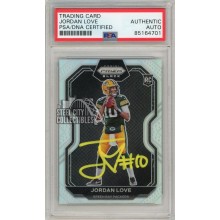 Jordan Love 2020 Panini Chronicles Prizm Black Silver Autograph Rookie Card #PB-4 PSA/DNA (Yellow)