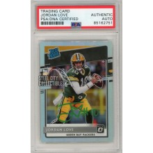 Jordan Love 2020 Panini Donruss Optic Rated Rookie Holo Autograph Card #154 PSA/DNA (Green)
