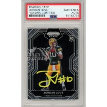 Jordan Love 2020 Panini Chronicles Prizm Black Autograph Rookie Card #PB-4 PSA/DNA (Yellow)