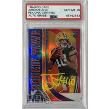 Jordan Love 2020 Panini Playoff Rookie Wave Autograph Card #RW-11 PSA/DNA 10 (Yellow)