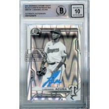 Luisangel Acuna 2021 Bowman Chrome Draft Raywave Autograph Card #BDC-81 BAS 10 (Light Blue)