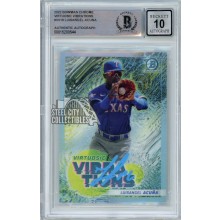 Luisangel Acuna 2022 Bowman Chrome Virtuosic Vibrations Autograph Card #VV-19 BAS 10 (Light Blue)