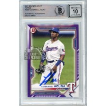 Luisangel Acuna 2021 Bowman Draft Purple Autograph Card /250 BD-81 BAS 10