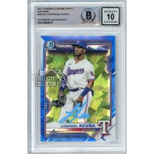 Luisangel Acuna 2021 Bowman Chrome Draft Sapphire Autograph Card #BDC-81 BAS 10 (Light Blue)