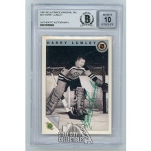 Harry Lumley 1991-92 Ultimate Original Six Autographed Card #51 - BAS 10