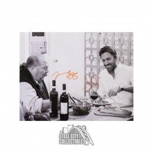 Henrik Lundqvist and Mario Batali Autographed 11x14 Photo - Steiner COA (Eating)