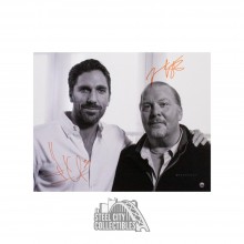 Henrik Lundqvist and Mario Batali Autographed 11x14 Photo - Steiner COA