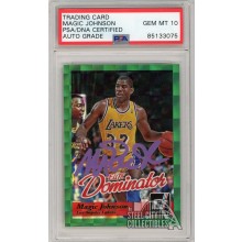 Magic Johnson 2014-15 Panini Donruss Dominators Autograph Card /999 #50 PSA/DNA 10 (Purple)