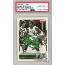 Magic Johnson 2011-12 Fleer Retro Autograph Card #24 PSA/DNA 10 (Green)
