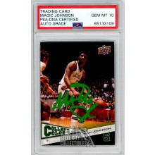 Magic Johnson 2010-11 Upper Deck College Colors Autograph Card #3 PSA/DNA 10 (Green)