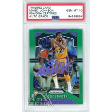 Magic Johnson 2019-20 Panini Prizm Green Autograph Card #25 PSA/DNA 10 (Purple)