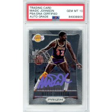 Magic Johnson 2012-13 Panini Prizm Autograph Card #181 PSA/DNA 10 (Purple)