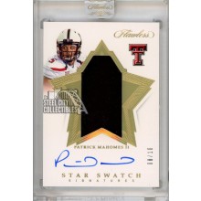 Patrick Mahomes 2020 Panini Flawless Collegiate Autograph Patch Card #22 08/10