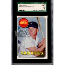 Mickey Mantle 1969 Topps Card #500 SGC 5 Excellent