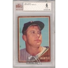 Mickey Mantle 1962 Topps Baseball Card #200 BVG 6 Excellent-Mint