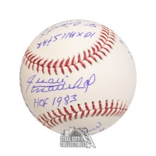 Juan Marichal Autographed Official Hall of Fame Baseball - BAS (9 Inscription)
