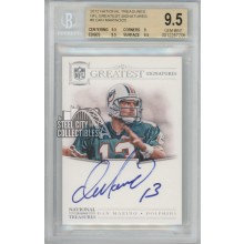 Dan Marino 2012 National Treasures Greatest Autograph Card #9 01/25 BGS 9.5 Gem