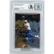 Curtis Martin HOF 1995 Select Certified Autographed Card #117 - BAS 10