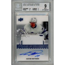 Auston Matthews 2016-17 Upper Deck Premier Autograph Rookie Patch Card #108 066/199 BGS 9
