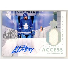 Auston Matthews 2018-19 Upper Deck Ultimate Collection Access Autograph Jersey Card 056/125