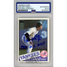 Don Mattingly 1985 Topps 1985 AL MVP Autograph Card #665 PSA/DNA