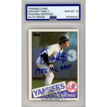 Don Mattingly 1985 Topps 1985 AL MVP Autograph Card #665 PSA/DNA 10