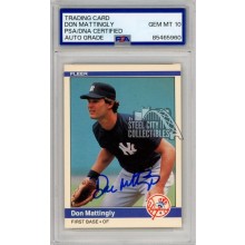 Don Mattingly 1984 Fleer Autograph Rookie Card #131 PSA/DNA 10