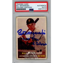 Bill Mazeroski 1957 Topps Autograph Inscription Rookie Card #24 PSA/DNA