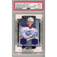 Connor McDavid 2015-16 UD Artifacts Autograph Rookie Jersey Card 029/125 PSA 8.5