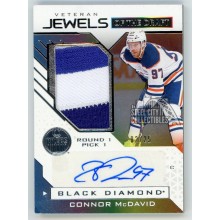 Connor McDavid 2021-22 UD Black Diamond Veteran Jewels Autograph Patch Card 02/25