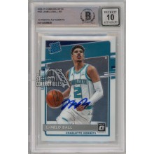 LaMelo Ball 2020-21 Panini Donruss Optic Autograph Rookie Card #153 BAS 10