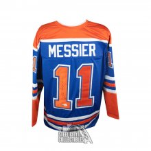 Mark Messier Autographed Edmonton Custom Hockey Jersey - JSA COA