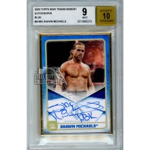Shawn Michaels 2020 Topps Transcendent WWE Blue Autograph Card 4/5 BGS 9