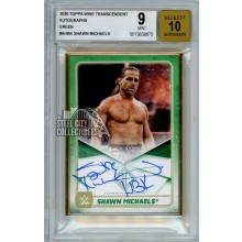 Shawn Michaels 2020 Topps Transcendent WWE Green Autograph Card 07/15 BGS 9