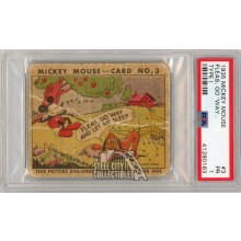 Mickey Mouse 1935 Walt Disney Type I Fleas, Go Away... Card #3 PSA 1