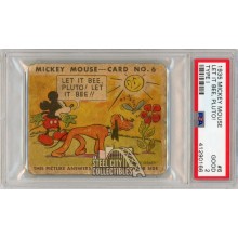 Mickey Mouse 1935 Walt Disney Type I Let It Bee, Pluto! Card #6 PSA 2