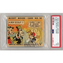 Mickey Mouse 1935 Walt Disney Type II A Boy Scout? Sure! Card #20 PSA 3