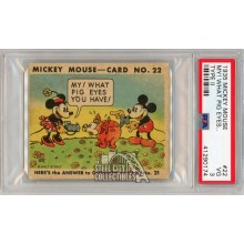 Mickey Mouse 1935 Walt Disney Type II My! What Pig Eyes... Card #22 PSA 3