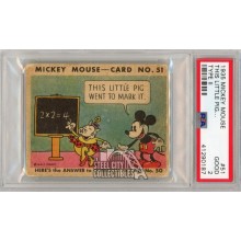 Mickey Mouse 1935 Walt Disney Type II This Little Pig... Card #51 PSA 2