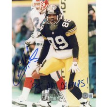 Ernie Mills 95 AFC Champs Autographed Pittsburgh Steelers 8x10 Photo - BAS (Vertical)