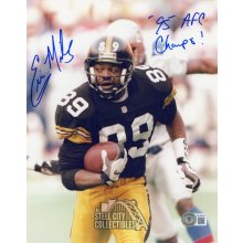 Ernie Mills 95 AFC Champs Autographed Pittsburgh Steelers 8x10 Photo - BAS