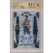 Donovan Mitchell 2017-18 Panini Prizm Fast Break Autograph Rookie Card #117 BGS 9.5